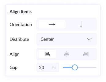 Align items panel