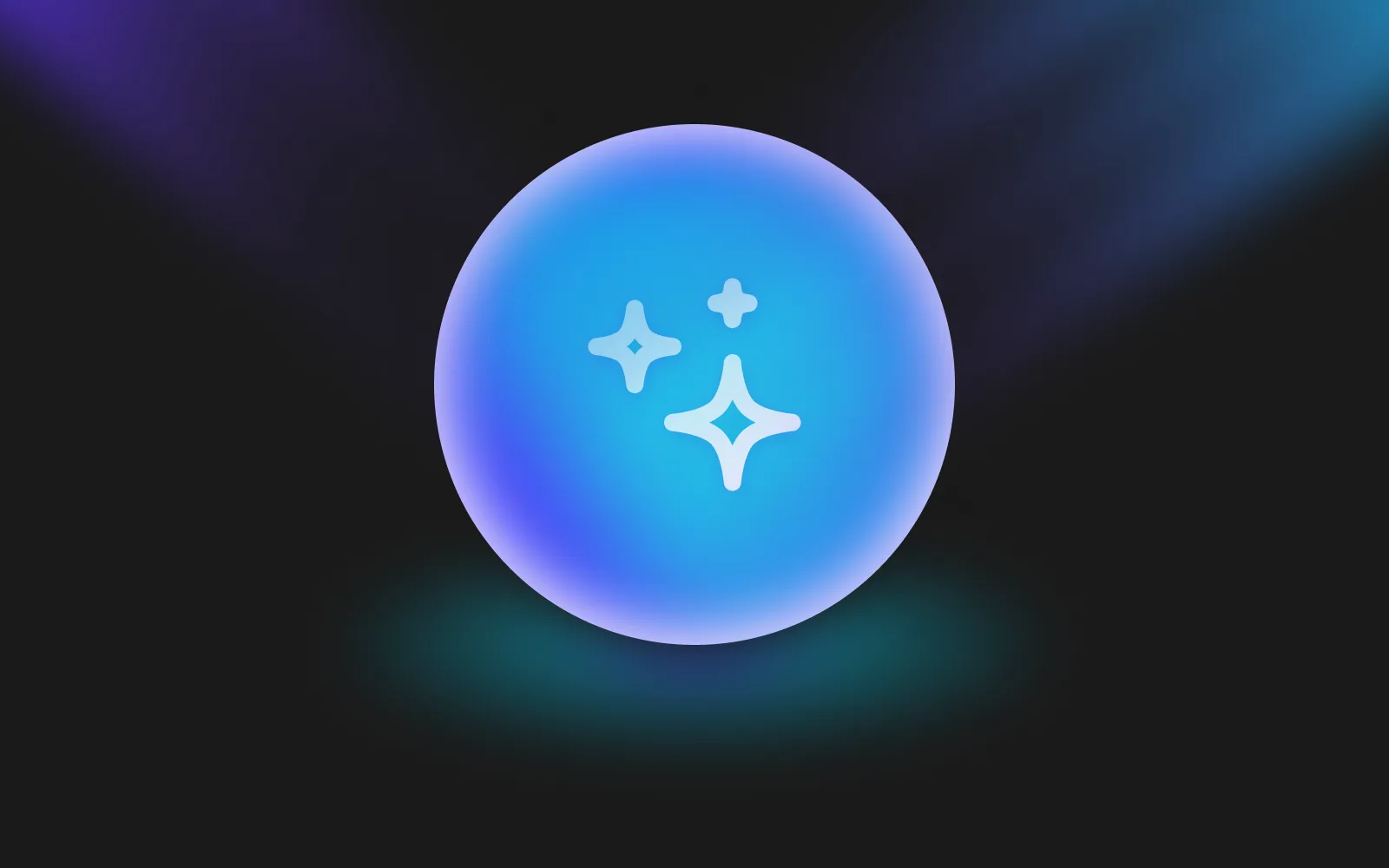 The Orb · AI brand asset, The glowing sphere that became LanderLab's AI signature.