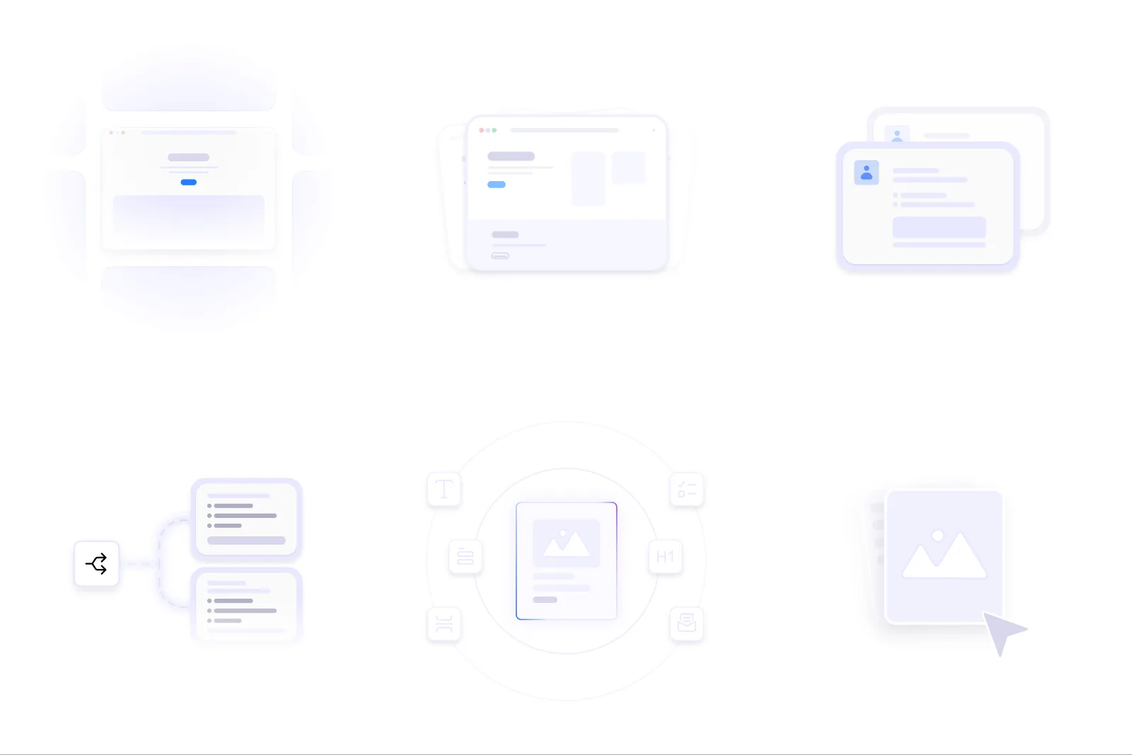 Nothing Here Yet · set two, More states for integrations, pages and leads.