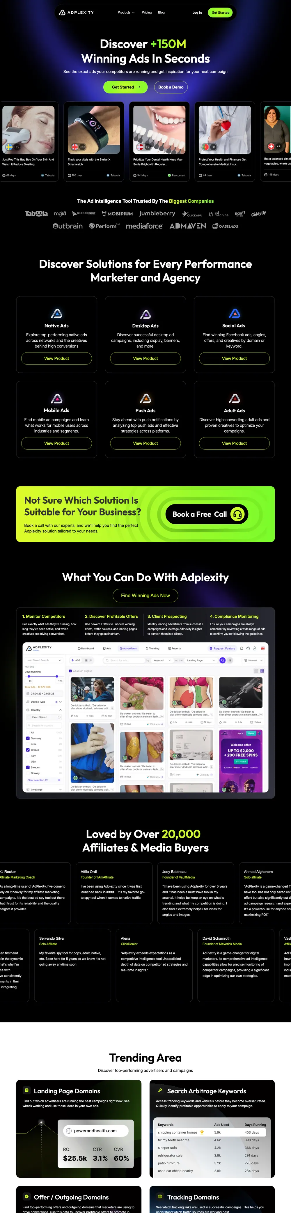 AdPlexity · WordPress to Webflow, Competitive intelligence platform for digital advertisers.
