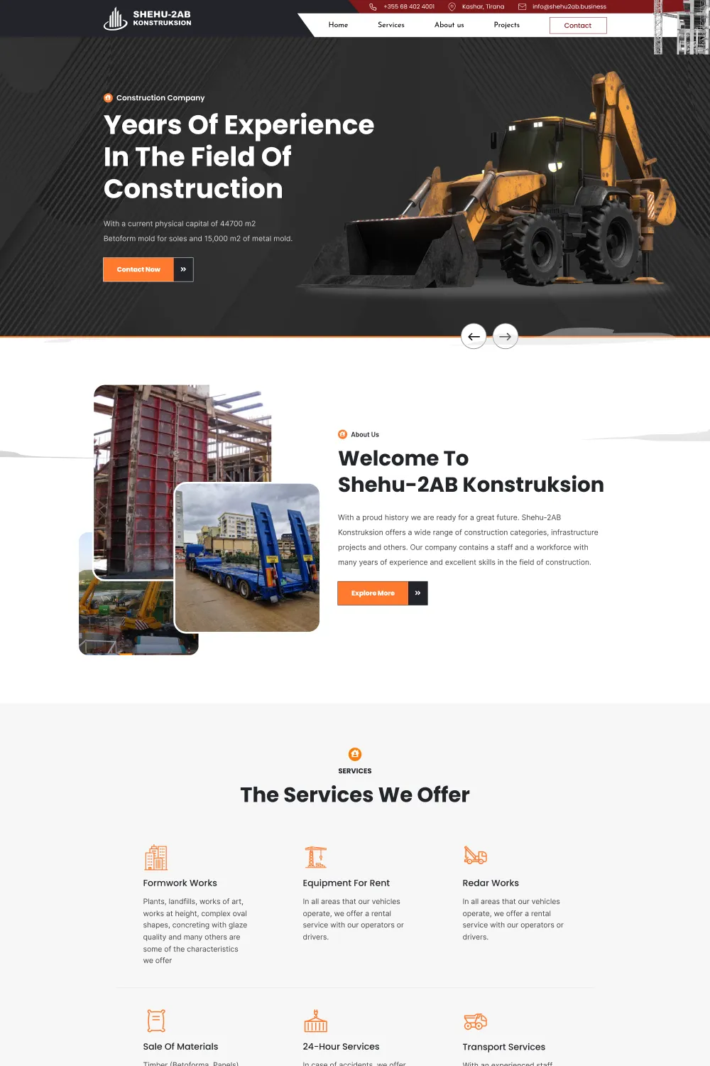 Shehu Construction · corporate site, Corporate site for a construction company.