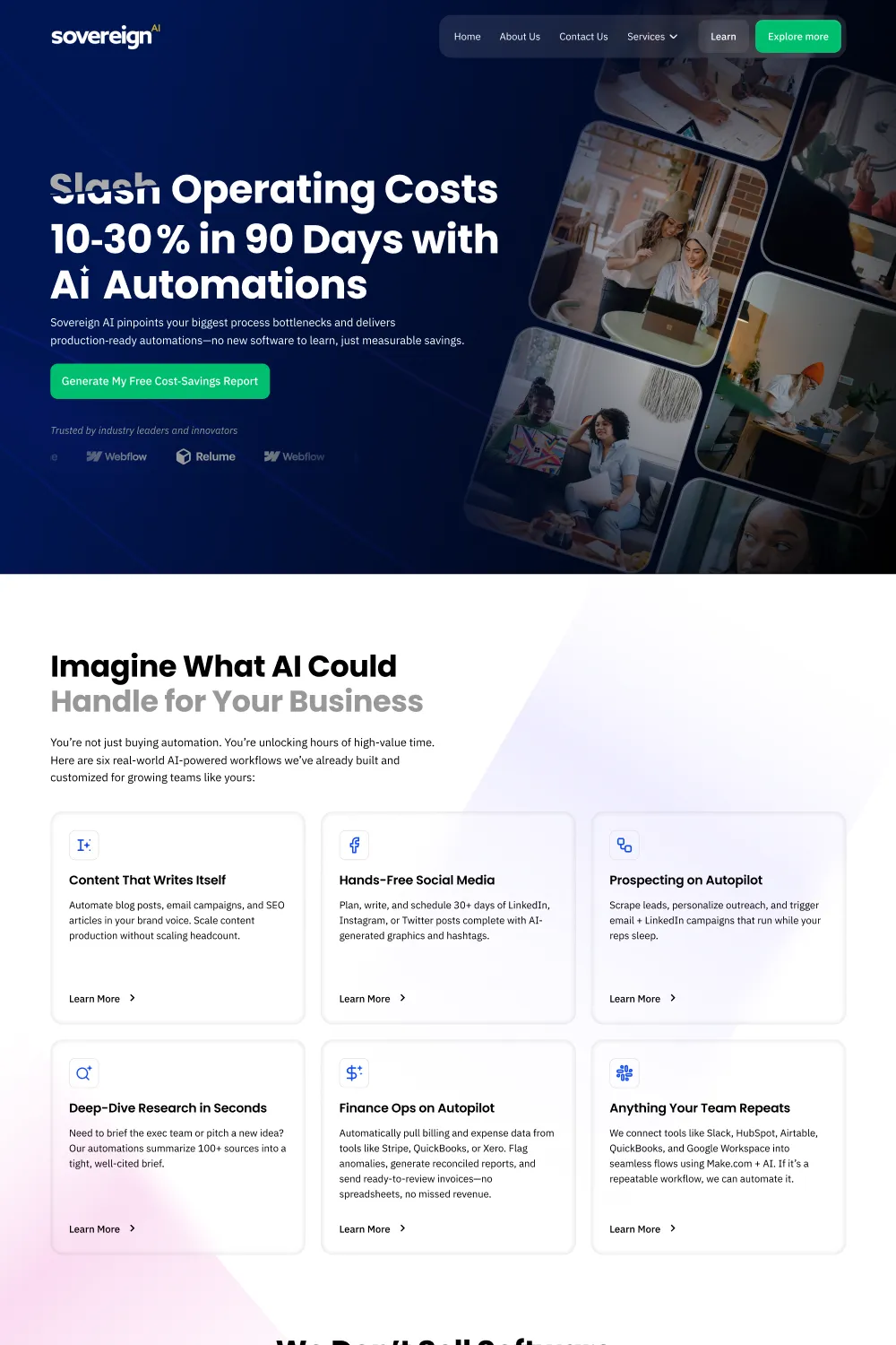Sovereign AI · product landing page, Landing page for an AI product.